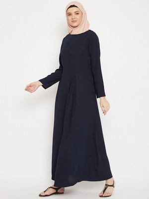 Momin Libas Polyester Abaya(Blue)