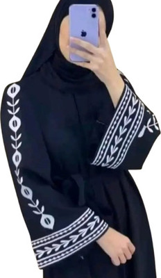 Hera Polyester Self Design Burqa(Black)