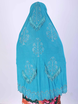 TEXNOVA Polyester Self Design Abaya(Blue)