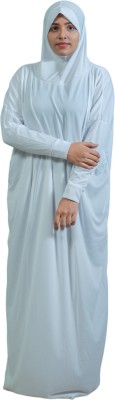 6t6apparels Cotton Blend Solid Burqa With Hijab(White)