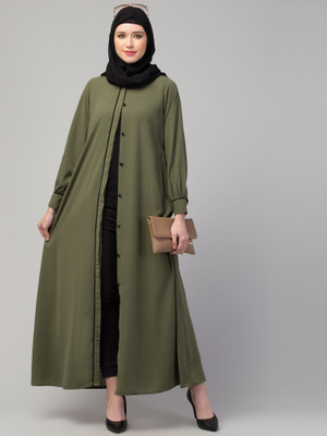 Subeda Nida Matte Solid Abaya(Green)