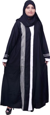 Ah cration Crepe Solid Naqab With Hijab(Black)