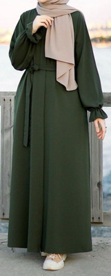 bhavyata Polyester Self Design Abaya(Green)