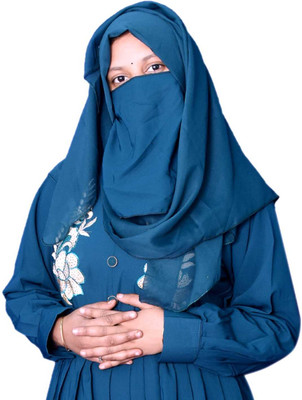 ABAYA ASFIRK AFIFA Polyester Abaya With Hijab(Blue)