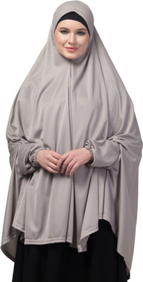 HIJAB WORLD Polyester Abaya(Grey)