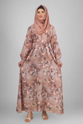 ovais abaya collection Nida Matte Solid Abaya With Hijab(Multicolor)