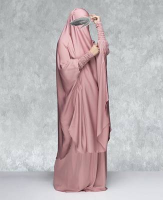 Emaan Outfit Burkh for women's dubai Abaya Jilbab khimar Nida matte two piece burqa. Nida Matte Self Design, Houndstooth Abaya With Hijab