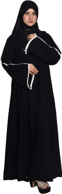 ARTRADERS Cotton Blend Abaya With Hijab(Black)