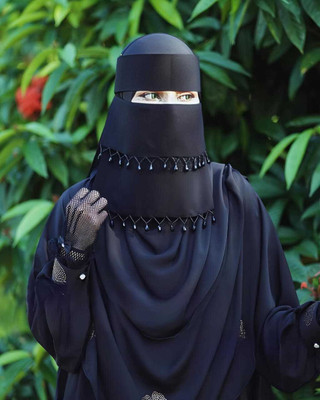 DILKASH TEXTILE Nida Matte Naqab(Black)