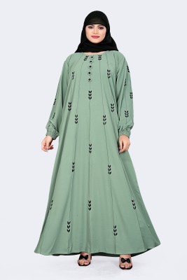 Bhumi fab Polyester Solid Burqa With Hijab(Green)