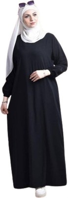 Hera Polyester Solid Burqa With Hijab(Black)