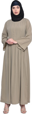 Momin Libas Polyester Solid Abaya(Beige)