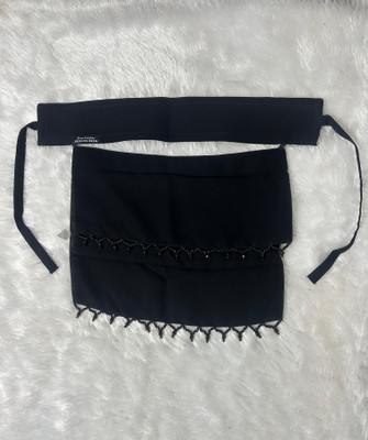 LaibaBurkha Chiffon Solid Naqab(Black, Beige)