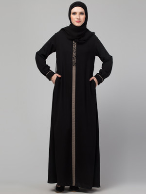 subeda collection Nida Matte Solid Abaya(Black)