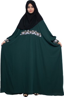 ARoohSa Crepe Abaya With Hijab(Green)