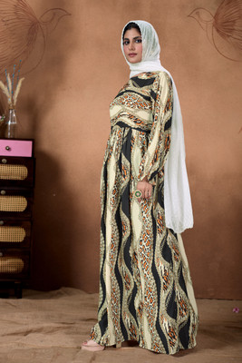 bhavyata Nida Matte Self Design Abaya(Multicolor)