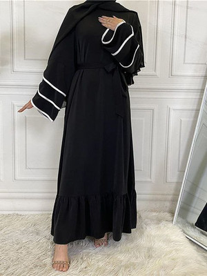 ovais abaya collection Nida Matte Solid Burqa With Hijab(Black)