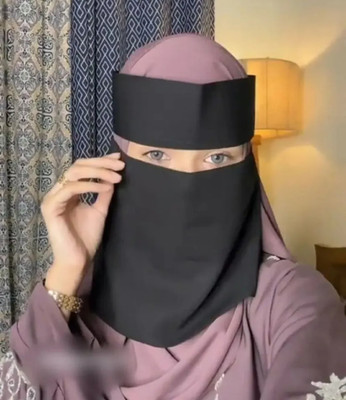 PD Zone Chiffon Self Design Naqab(Black)