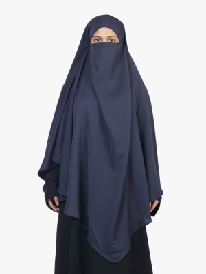 Ana Cotton Blend Solid Burqa(Blue)