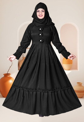 NEW ZARAA FASHION Cotton Blend Burqa With Hijab(Black)