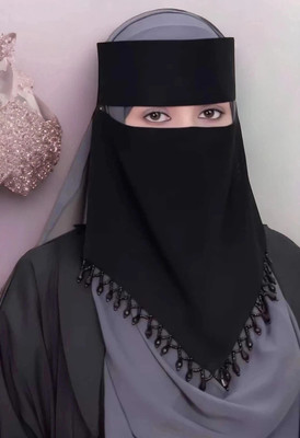 ETERNALLEXIS Silk Blend Solid Naqab(Black)