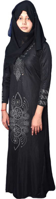 AFIFA BURQA ASFIRK Polyester Self Design Burqa(Black)