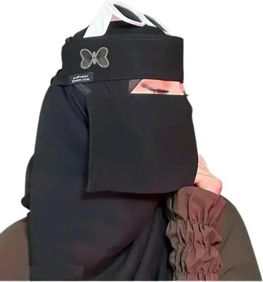 AMBRY Chiffon Solid Naqab(Black)