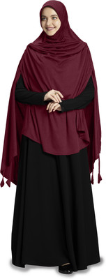 mehar hijab Polyester Solid Abaya(Maroon)