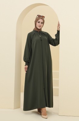 ovais abaya collection Nida Matte Abaya With Hijab(Green)