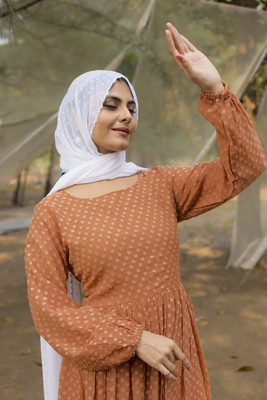 bhavyata Georgette Solid Abaya(Beige)