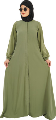 HouseOfCommon Polyester Solid Burqa(Green)