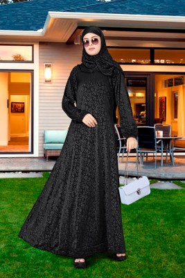 Ayeza Naqab Collection Polyester Solid Burqa With Hijab(Black)