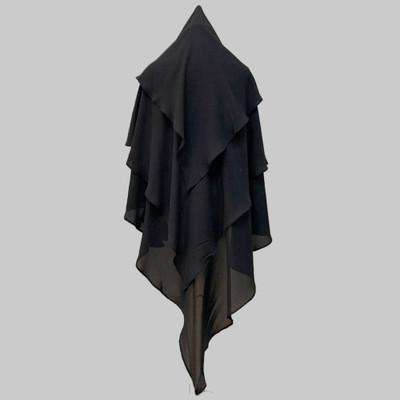 MODEST CITY Crepe Self Design Abaya(Black)