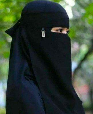 Nalmie Georgette Solid Naqab(Black)