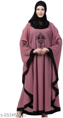 Queen hijab Nida Matte Solid Burqa With Hijab(Pink)
