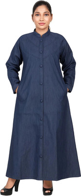 HouseOfCommon Crepe Solid Abaya(Blue)