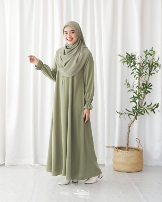 Emaan Outfit Cotton Blend, Cotton Silk Self Design Burqa With Hijab(Green)