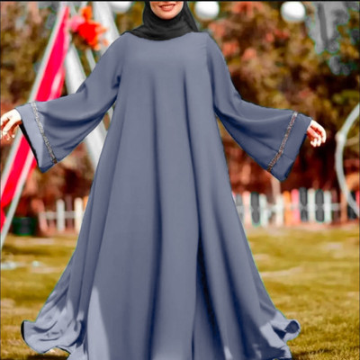 DCSTORE1 Polyester Solid, Self Design Burqa With Hijab(Grey)