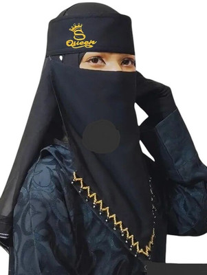 CRENCH CREATION Chiffon Solid Naqab(Black)