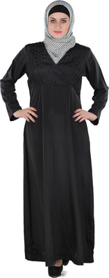 Momin Libas Polyester Solid Abaya(Black)