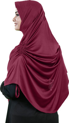 mehar hijab Polyester Solid Abaya(Maroon)