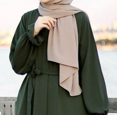 SARINKU Polyester Self Design Abaya(Green)