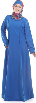 Momin Libas Polyester Abaya(Blue)