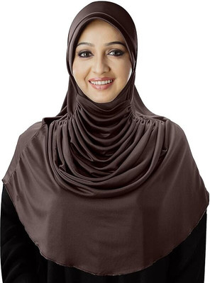 MEHAR Polycotton Solid Abaya(Brown)
