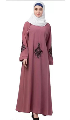 recent tdrends Crepe Solid Burqa With Hijab(Pink)