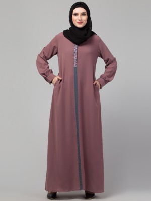 subeda collection Nida Matte Solid Abaya(Pink)