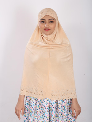 TEXNOVA Polyester Self Design Abaya(Beige)