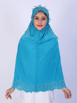 TEXNOVA Polyester Abaya With Hijab(Blue)