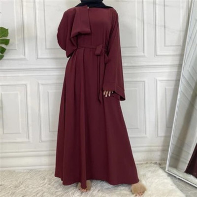 MODEST CITY Crepe Abaya With Hijab(Maroon)