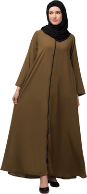 HIJAB WORLD Nida Matte Solid Burqa(Gold)